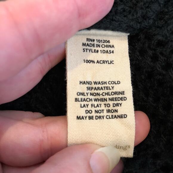 Soft Surroundings black open knit sweater tunic / dress size Missy One Size OS - Picture 9 of 13